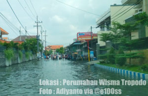 Kondisi Banjir di Perumahan Wisma Tropodo