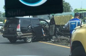 Kecelakaan Mobil di Tol Porong arah Sidoarjo