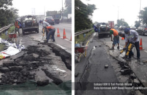 Proses Perbaikan Retakan di Jalan Tol