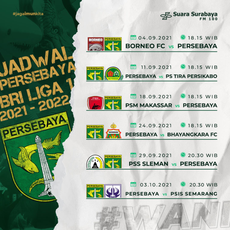 Jadwal Persebaya BRI Liga 1 2021-2022