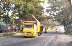 Truk Mogok di Jalan H. Moh. Noer Bangkalan