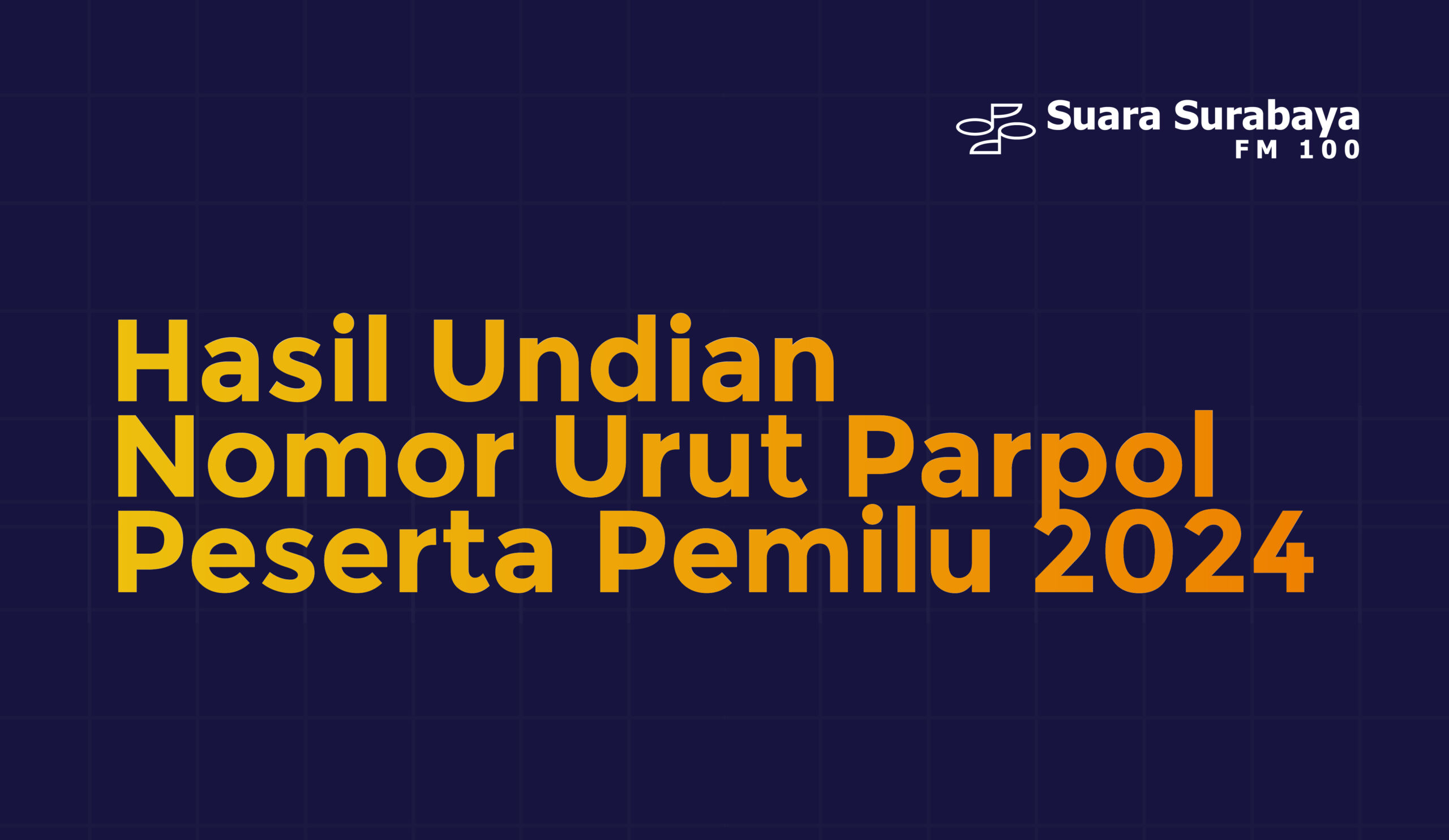 Hasil Undian Nomor Urut Parpol Peserta Pemilu 2024