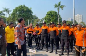 Apel Satgas Dinas Gabungan Pedestrian Surabaya