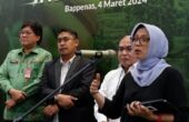 Tri Dewi Virgiyanti Plt. Deputi Bidang Pengembangan Regional Kementerian PPN/Bappenas menghadiri konferensi pers usai peluncuran Indeks Desa di Jakarta, Senin (4/3/2024). Foto: Antara