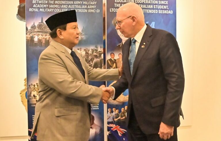 Prabowo Subianto Menteri Pertahanan (Menhan) RI dan David Hurley Gubernur Jenderal Australia