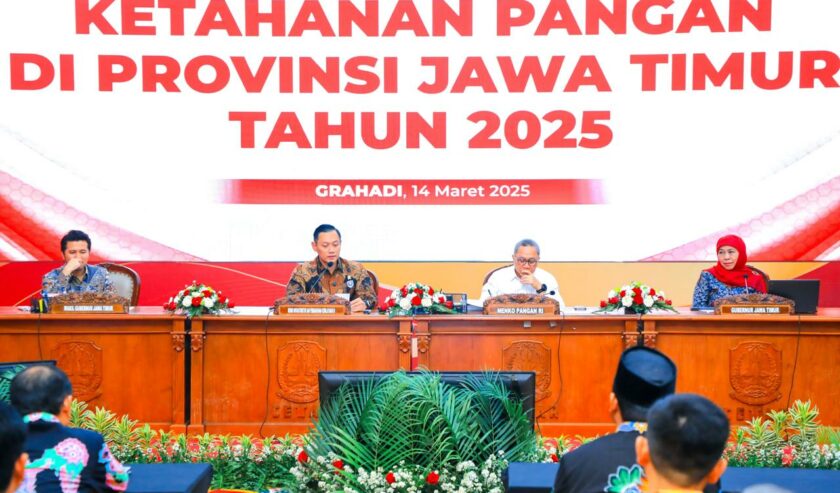 Rakor Ketahanan Pangan Bersama Zulhas dan AHY, Khofifah Target Produksi Beras Jatim 12 Juta Ton 